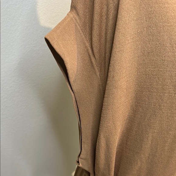 Zara Dresses & Skirts - Zara Tan Sheath swim cover up Maxi Dress Sleeveless Resort Wear